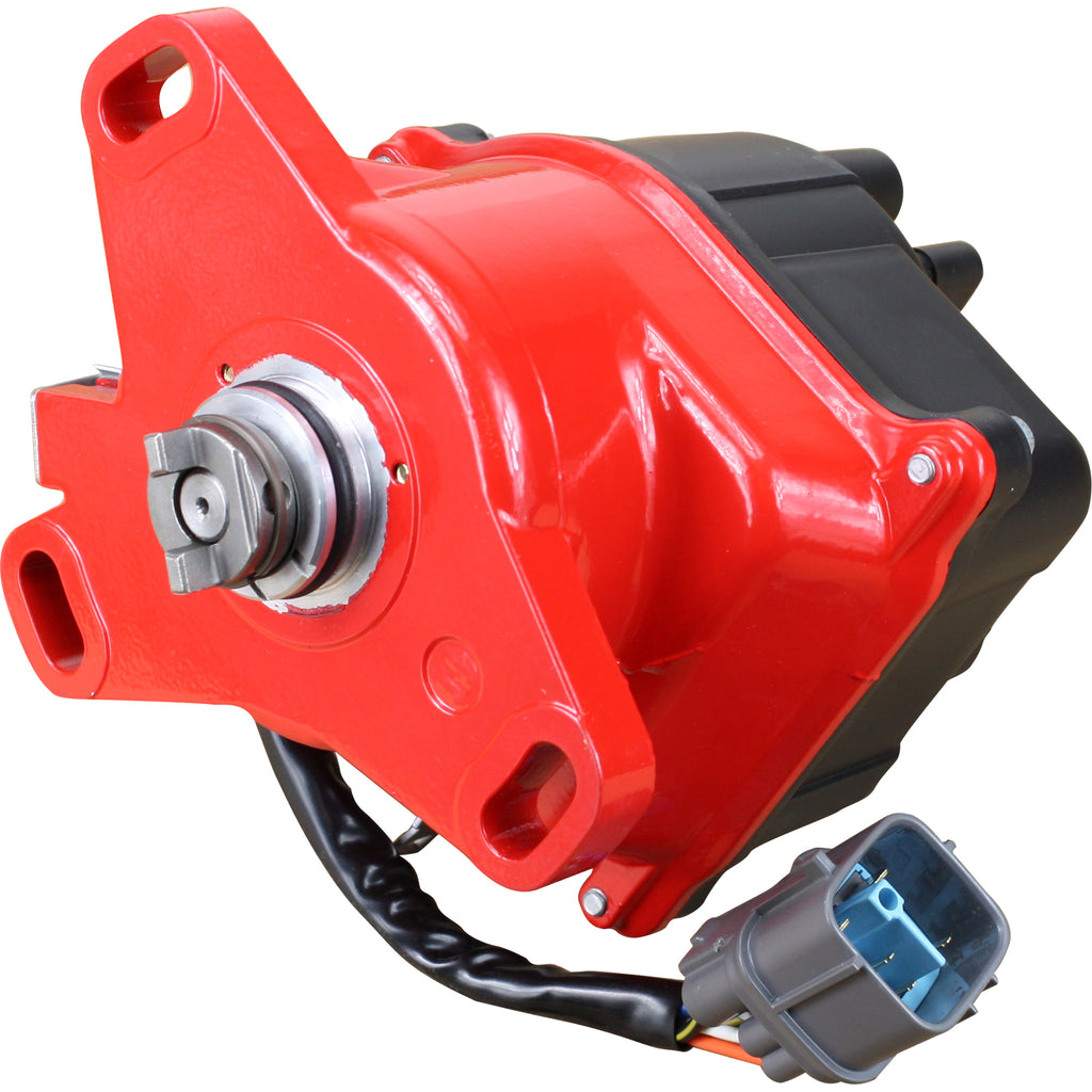 Generation 1 Dragon Fire Performance Ignition Distributor - 1996-2001 Honda / Acura 1.6L 1.8L I4 DOHC Vtec - Red